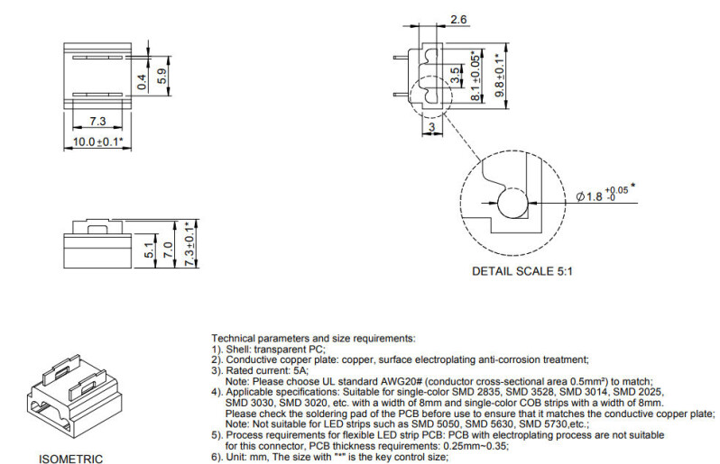 Spojka univerzální LED pásek 8mm